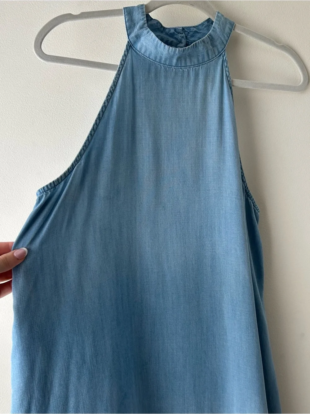 Cloth & Stone Anthropologie Faded Chambray Halter Midi Dress M